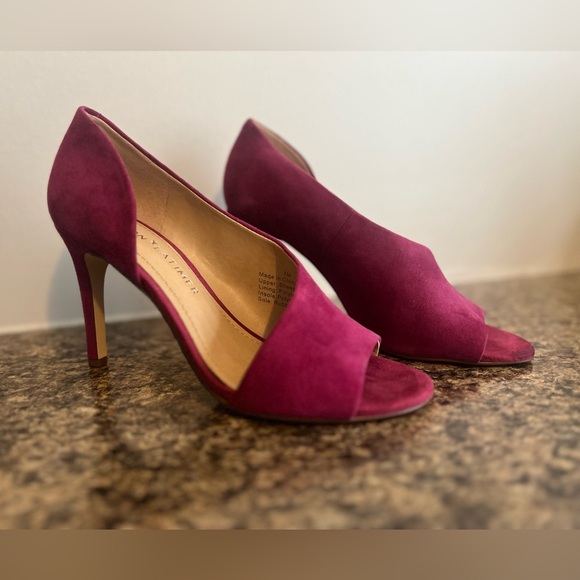 NEW Women's Gibson Latimer Viollette Pink Suede Peep Toe Heel Pumps Size 7 - Picture 1 of 8